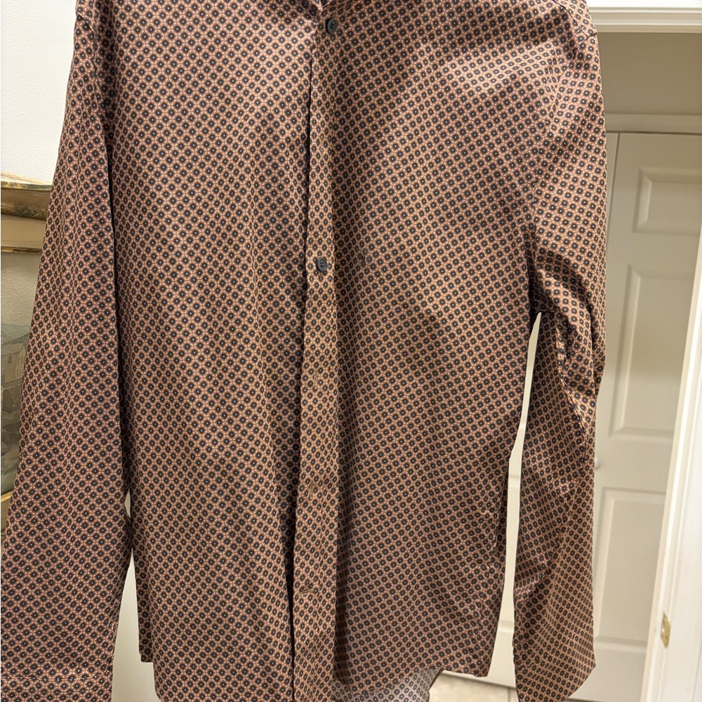 Express Brown Casual Button Down Shirt